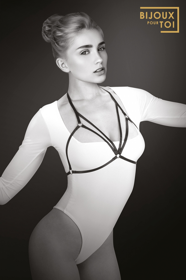 Harnais de corps élastique Carla - Lanières noires
